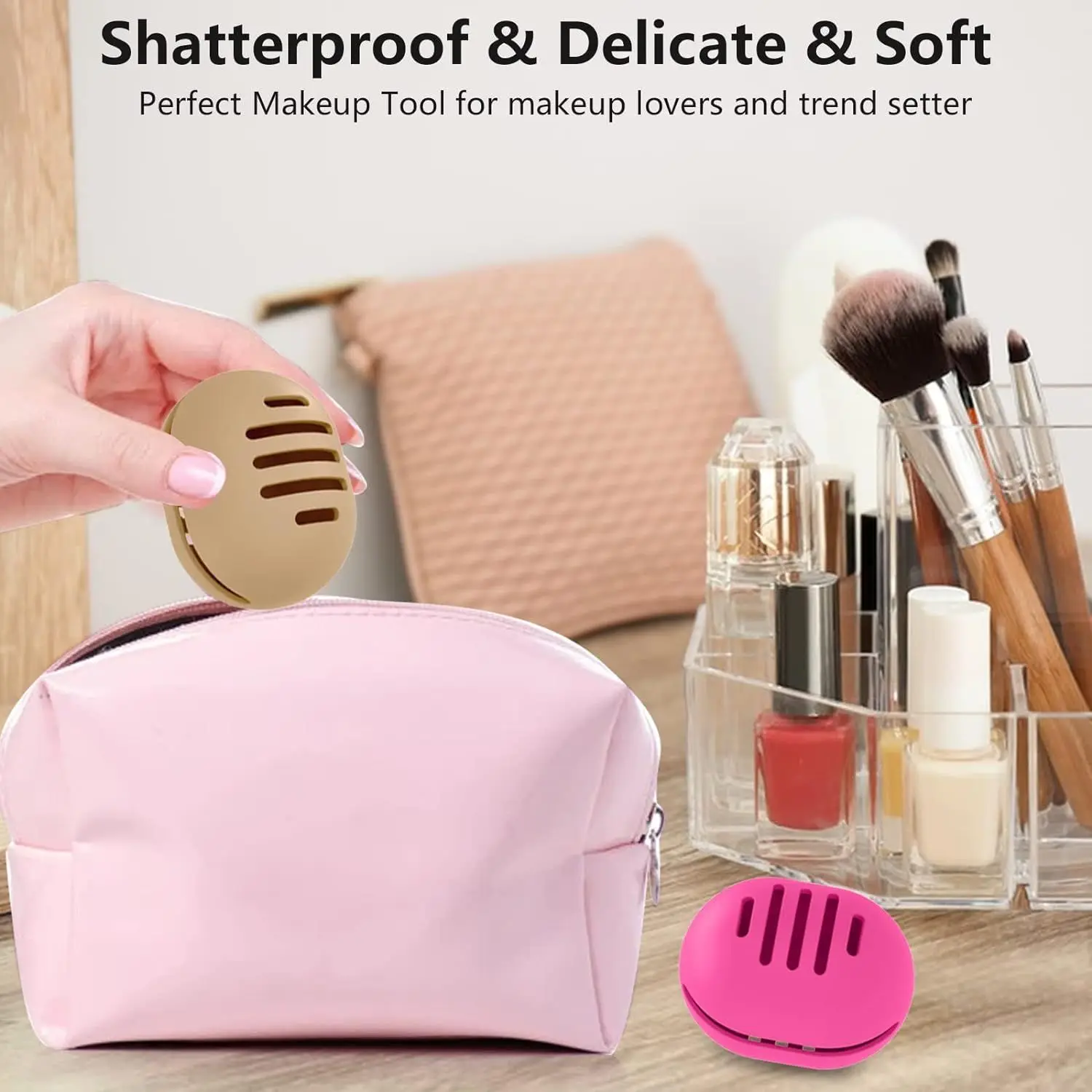 Suporte De Esponja De Maquiagem De Silicone Ecológico, Caso De Armazenamento De Beleza Multi-buraco, Travel Portable Cosmetic Puff Box