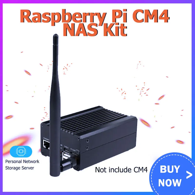 

New Raspberry Pi CM4 Computing Module NAS Host Home Network Storage Server Dual SATA Interface 2 Inch LCD