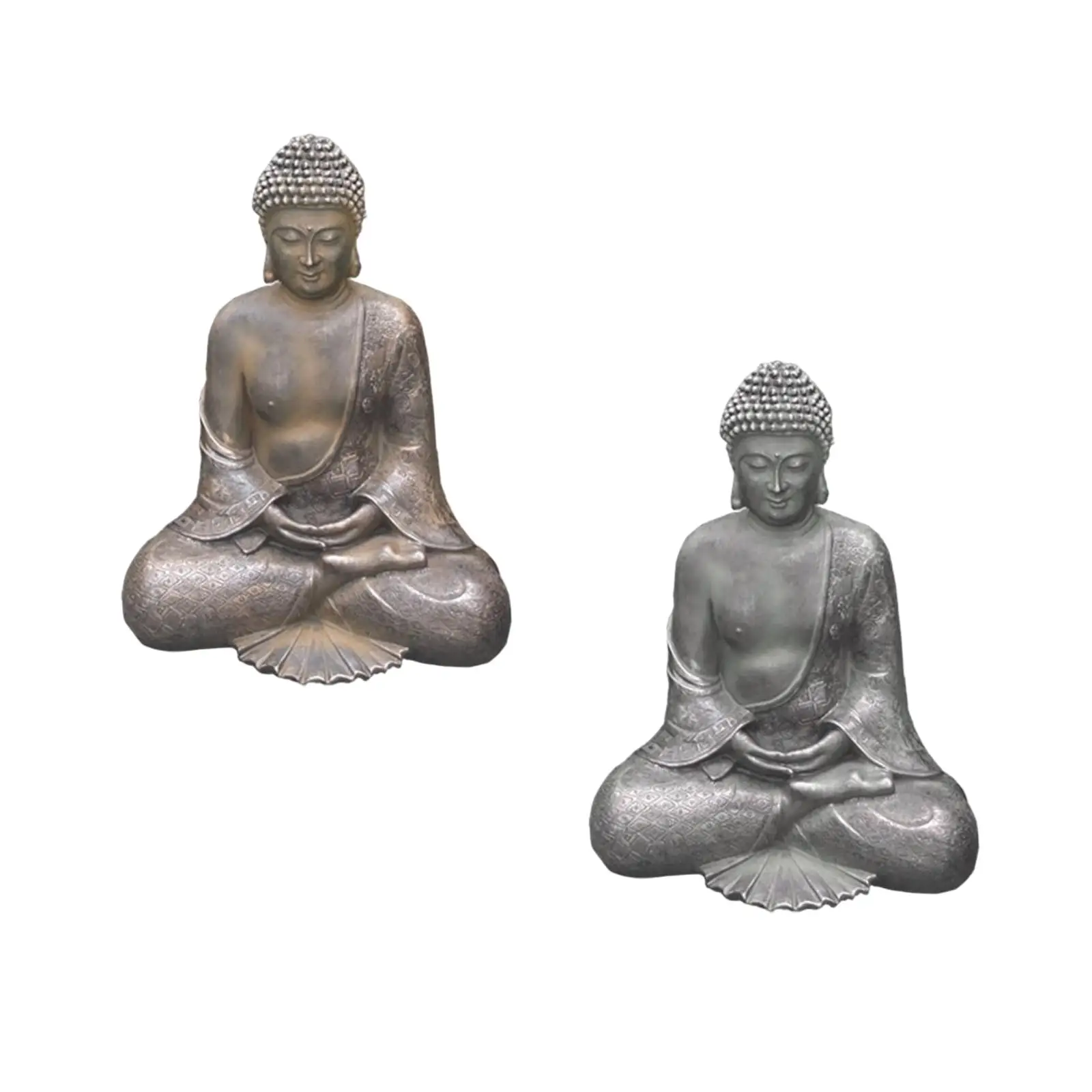 Buddhism Resin Buddha Statue Hand Carved Meditation Sculpture Collectible