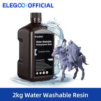 ELEGOO 3D Printer Resin 2kg 405nm UV Curing Water Washable Resin for LCD 3D Printing,High Precision,Low Odor,Grey 2000g