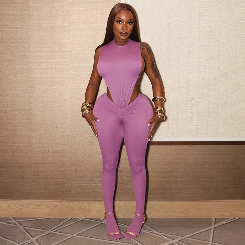 

Hot Girl Women's Svel Hollow out Two-Piece Set Tight Long Pants Cross-Border Faion Casual Sportswear Summer 2025