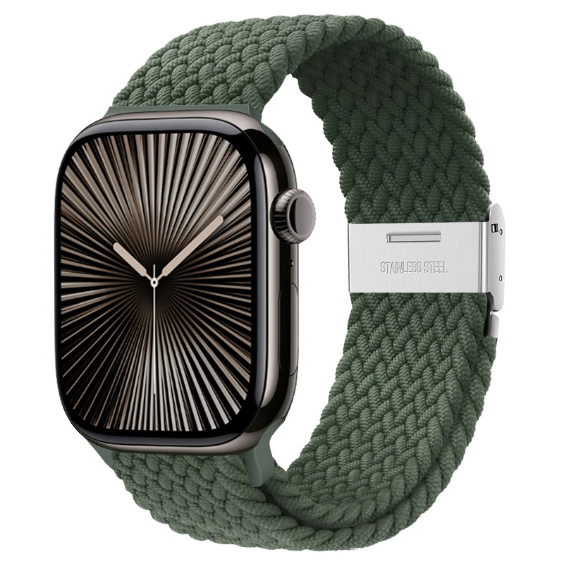 Armband für Apple Watch 46mm 45mm 44mm 49mm 40mm 41mm 42mm Geflochtenes Schlaufenarmband iWatch Serie 12 11 10 8 9 7 SE Ultra