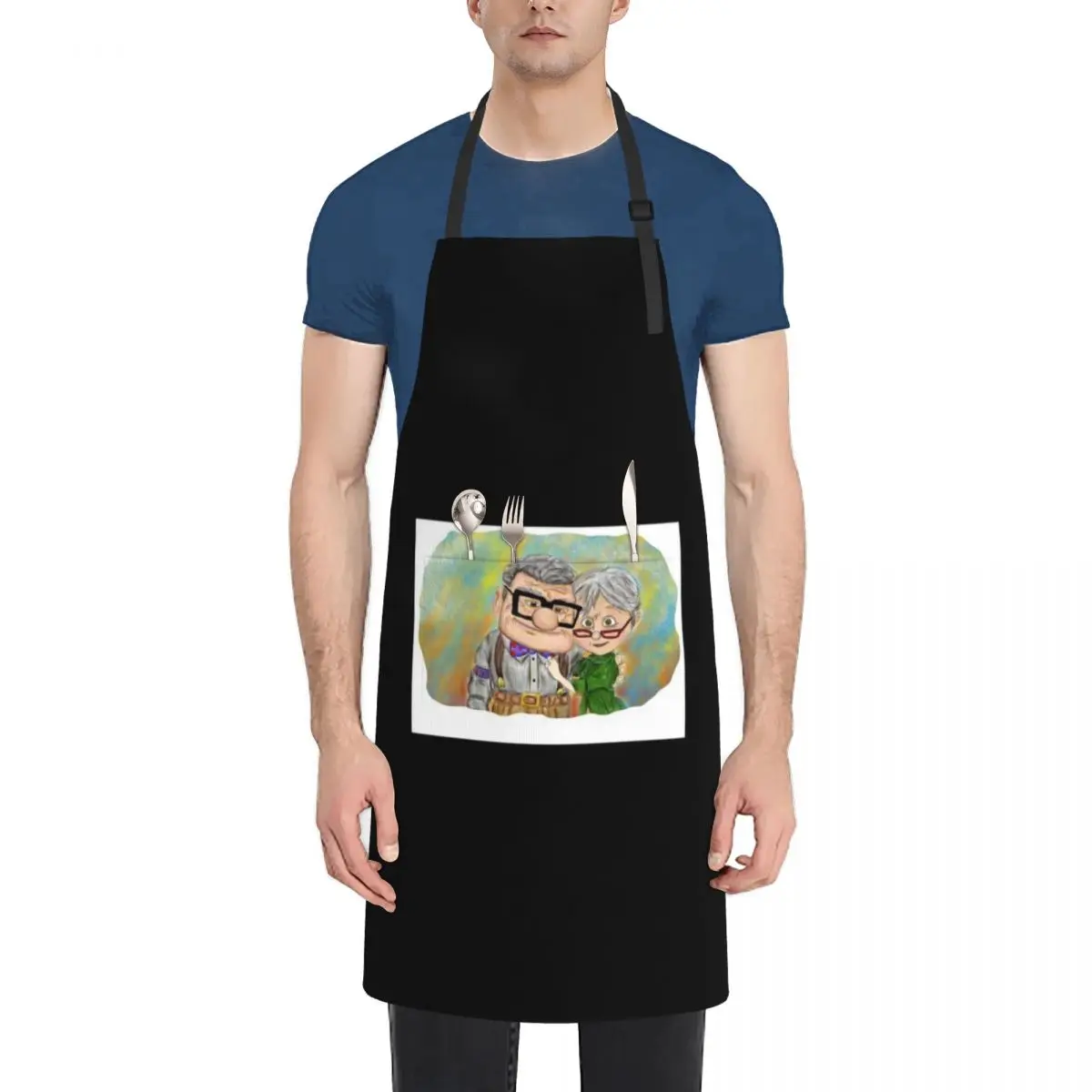 

Pixar Up Ellie & Carl Apron Kitchen Novel Kitchen Accessories For Man Apron