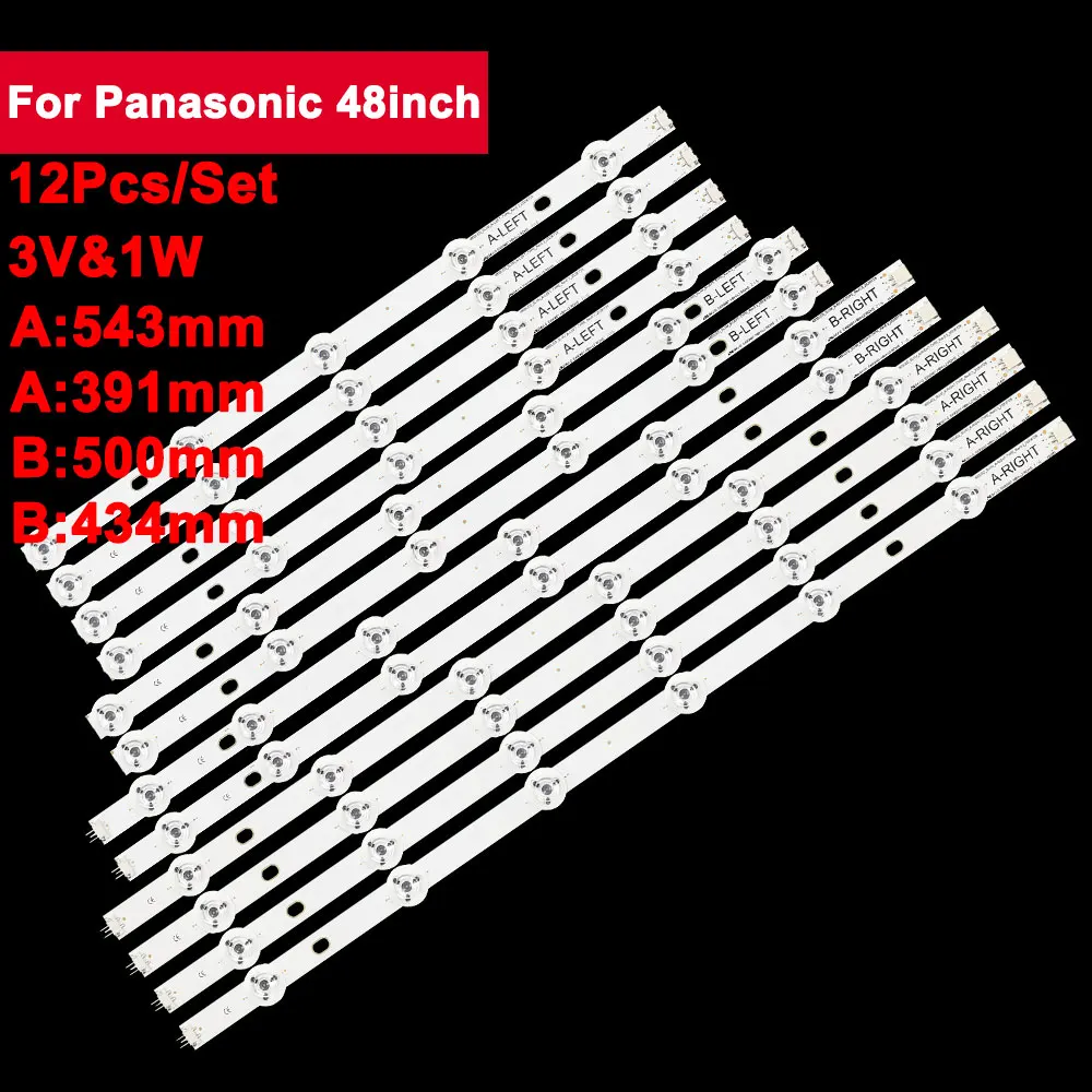 backlights strip para panasonic 48in tx48cx400e tx 48s3653db tx 48u7653db tx 48cx400b tx 48cxu02 tx 48cxu03 12 pcs tv 01