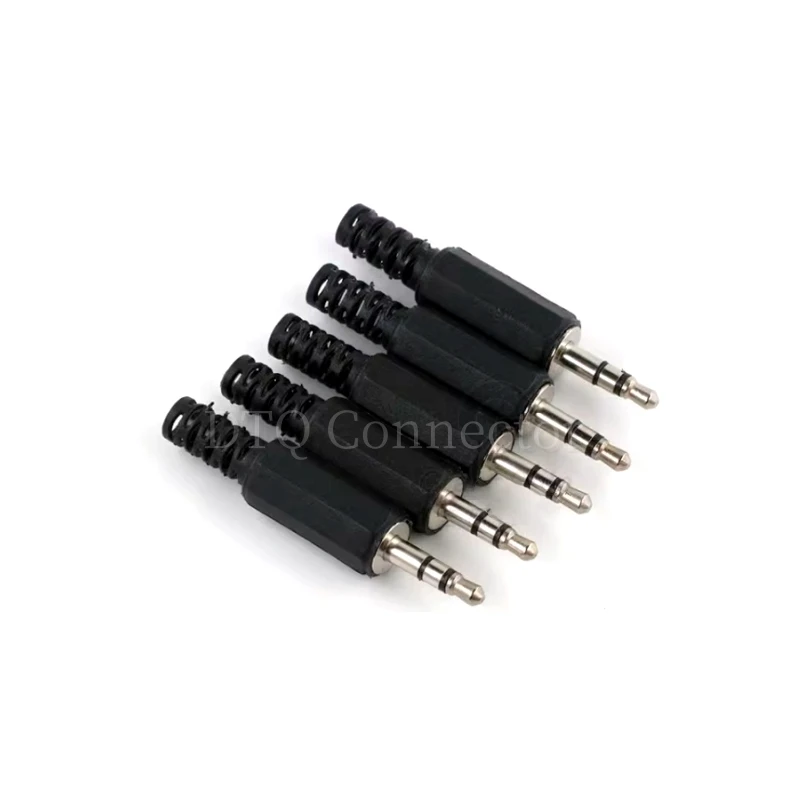 2/5/10/20Pcs 3.5mm HeadPhone Connector Male Stereo Audio Plug 3.5 mm With Black Plastic Housing Audio Jack Plug