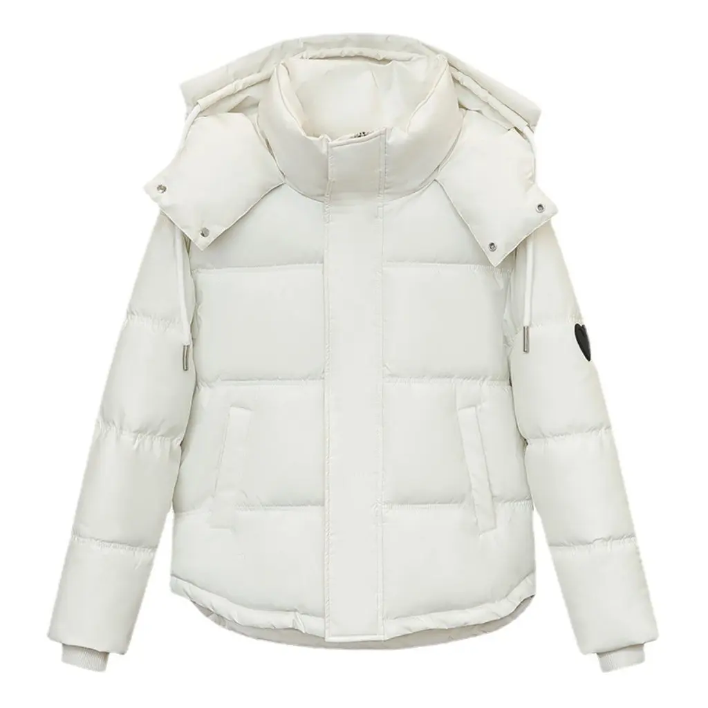 

Женская куртка на хлопковой подкладке в корейском стиле, зимняя свободная посадка, короткая пуховая хлопковая куртка с капюшоном, утолщенная дизайнерская персиковое сердце