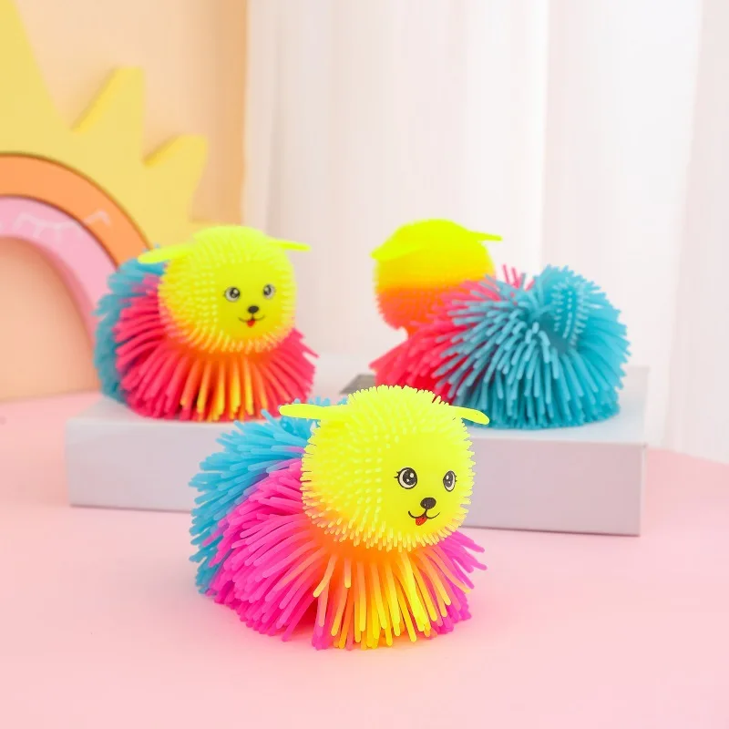 1 pz giocattoli da spremere per cuccioli palla a rilascio luminosa, giocattolo antistress per bambini, palla elastica regali di compleanno giocattolo antistress