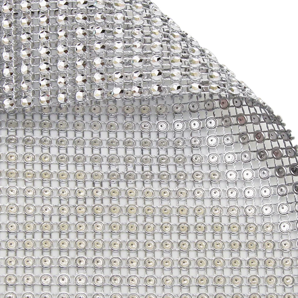 

Sparkling Rhinestone Ribbon Diamond Mesh Roll Silver for Wedding Cake Birthday Party Shower Arts Crafts Decoration