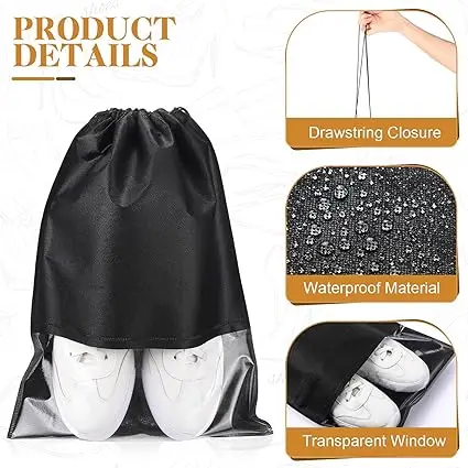 Shoes Storage Bags Non-woven Shoe Travel Pouch Portable Waterproof Tote Drawstring Dustproof Package Bag Closet Organizer