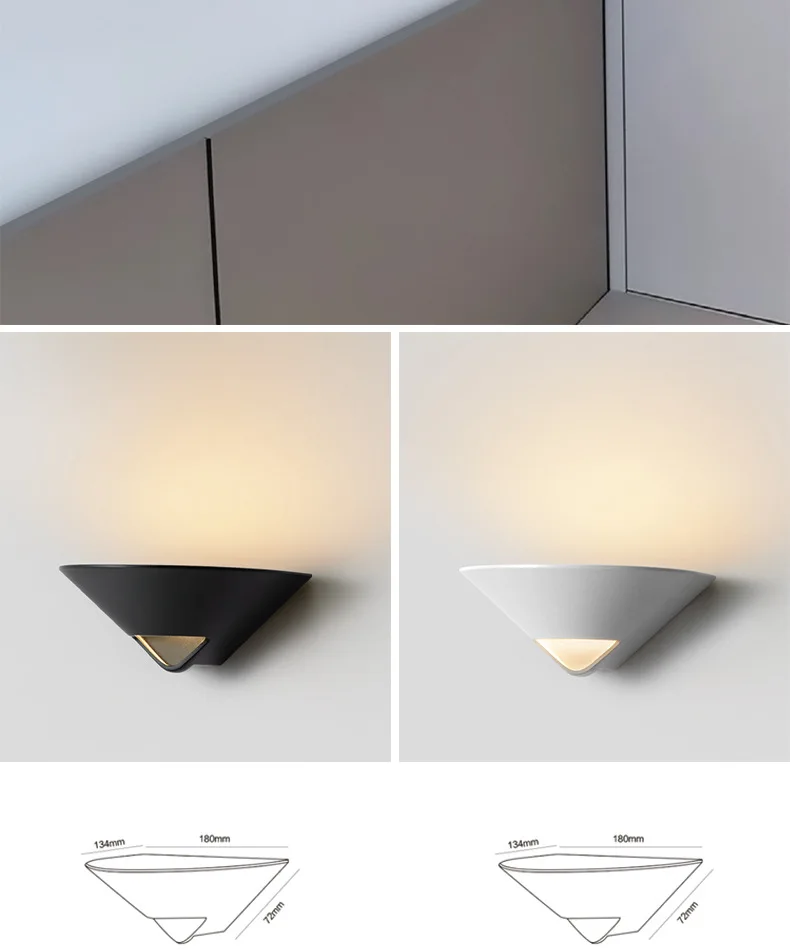 Индивидуальный простой современный фон, черный/белый настенный светильник для спальни, прикроватное светодиодное освещение для внутреннего освещения для гостиной/модели комнаты, дивана, балкона, бара