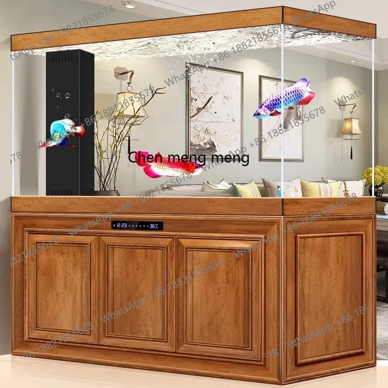 

Ultra-white glass bottom filter household aquarium living room office water-free floor arowana tank