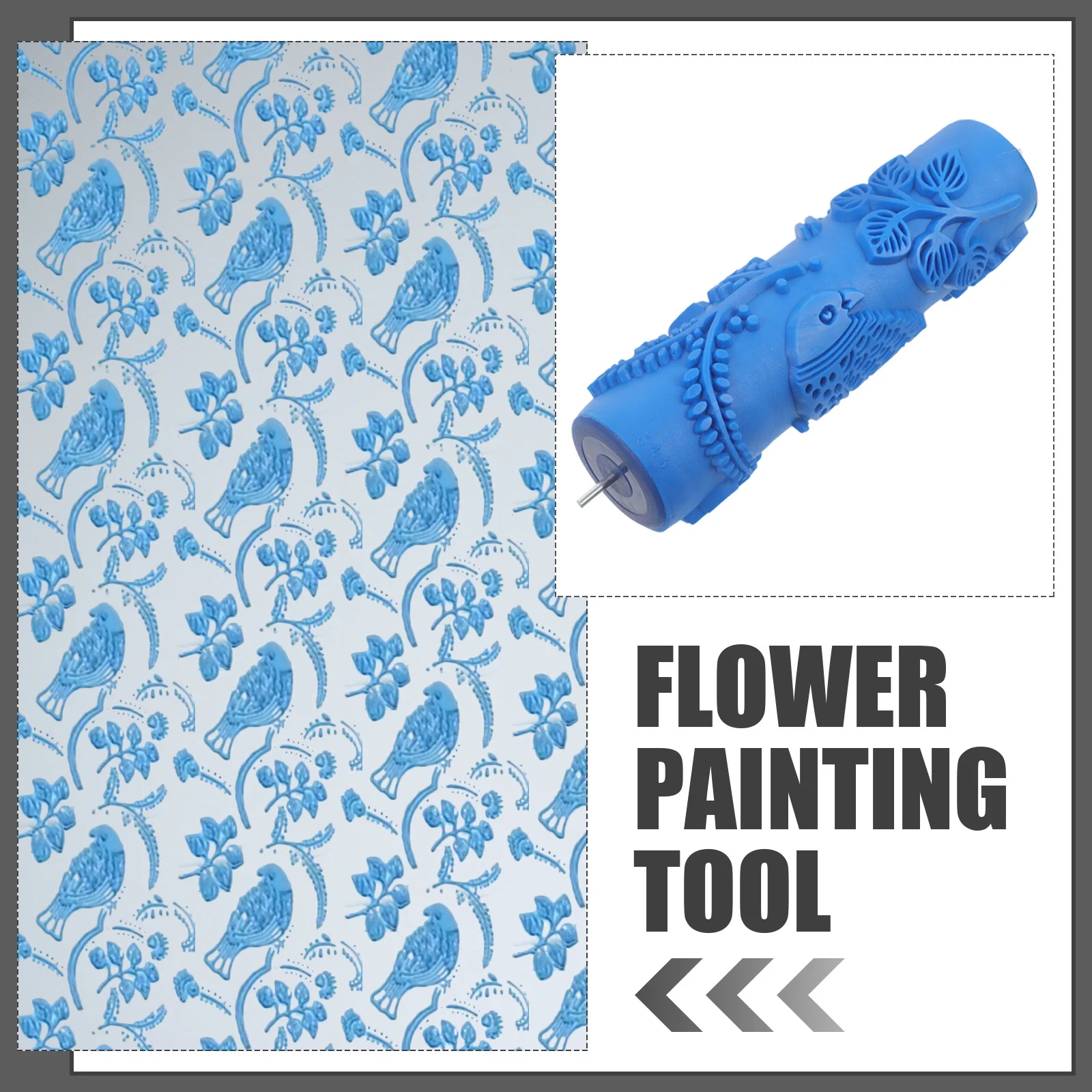 Rolo de pintura estampado diy para decoração de parede, rolo de textura de borracha, acabamento profissional, fácil de usar e limpar