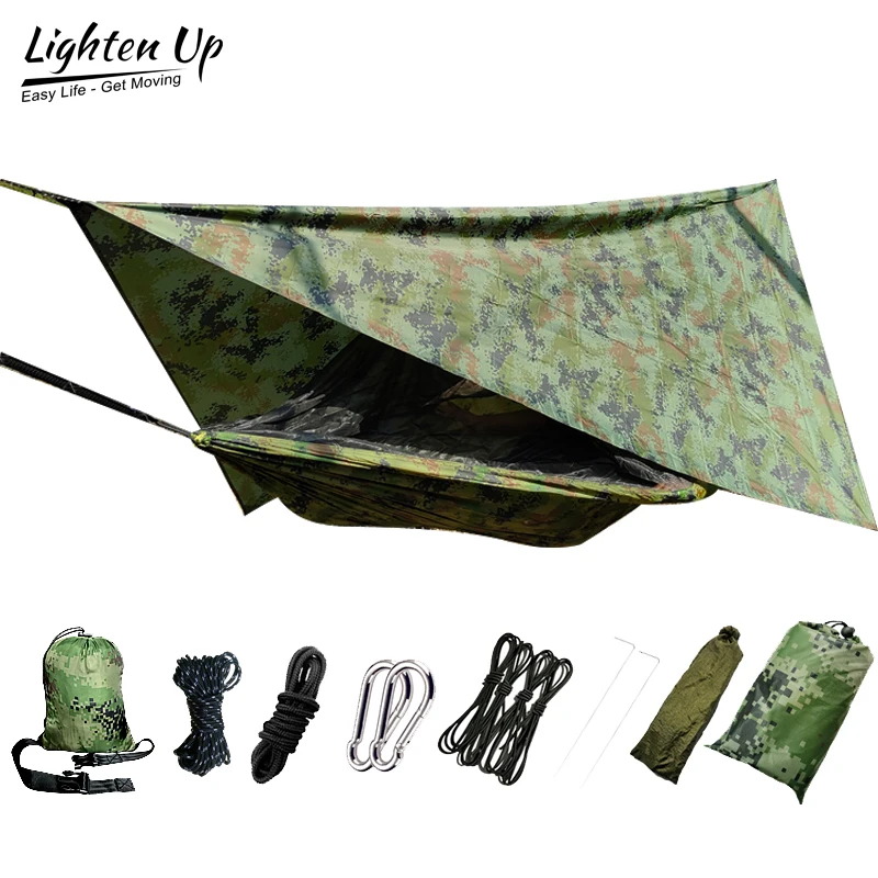 

Lighten Up 해먹 Portable Camping Hammock and Tent Awning Rain Fly Tarp Waterproof Mosquito Net Hammock Canopy 210T Nylon Hammocks