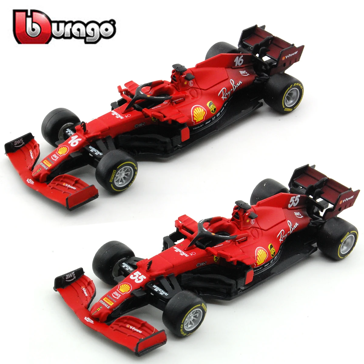 

Bburago 1:43 2022 F1 Scuderia Ferrari F1-75 #16 Leclerc #55 Sainz Alloy Luxury Vehicle Diecast Cars Model Toy Collection Gift