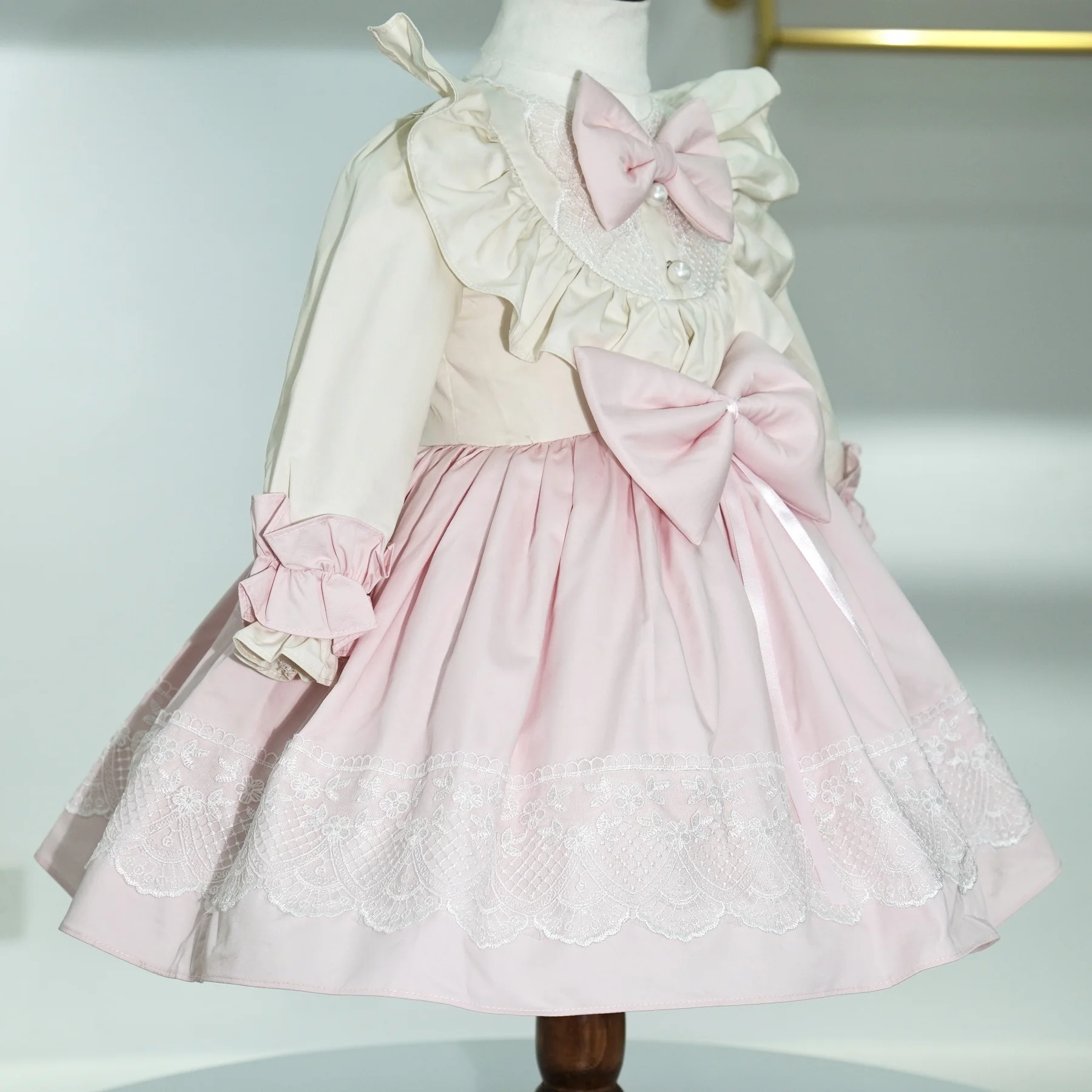 0-12Y Baby Girl Spring Pink Turkish Vintage Princess Dress for Birthday Holiday Easter Photography Eid C76