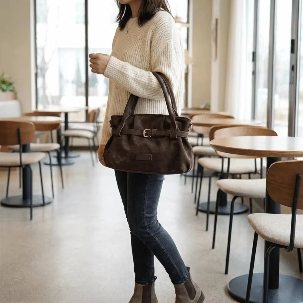 Women Solid Color Handbag Large Capacity Pu Tote Bag Fashion Versatile Shoulder Bag For Daily Commute