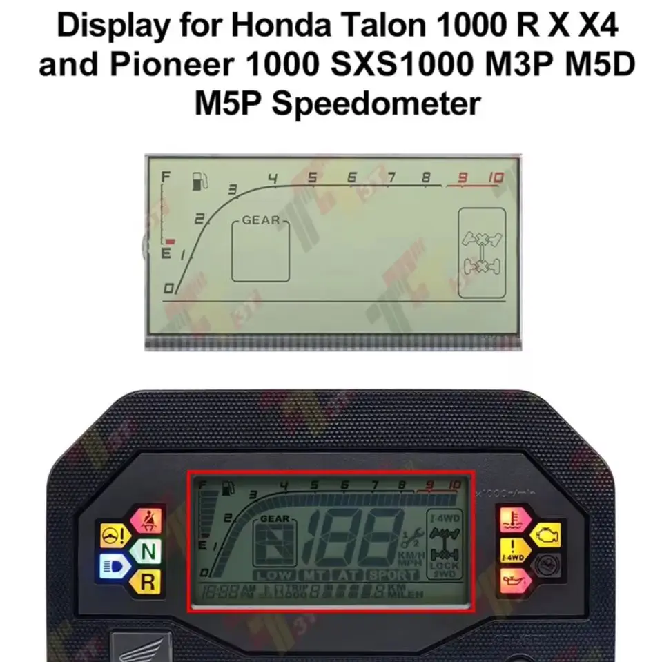 

Display for Honda Talon 1000 R X X4 and Pioneer 1000 M3P M5D M5P Speedometer Display Replacement for Off-Road Vehicles