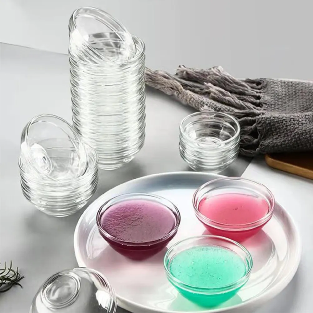12 Pcs Glass Mixing Bowl Clear Fruit Cooking Prep Bowls for Party Small Ice Cream