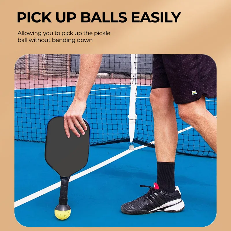 JIKEGO Pickleball Balls Retriever Picker Raqueta de silicona superior accesorios recoger bolas de Pickleball sin doblar