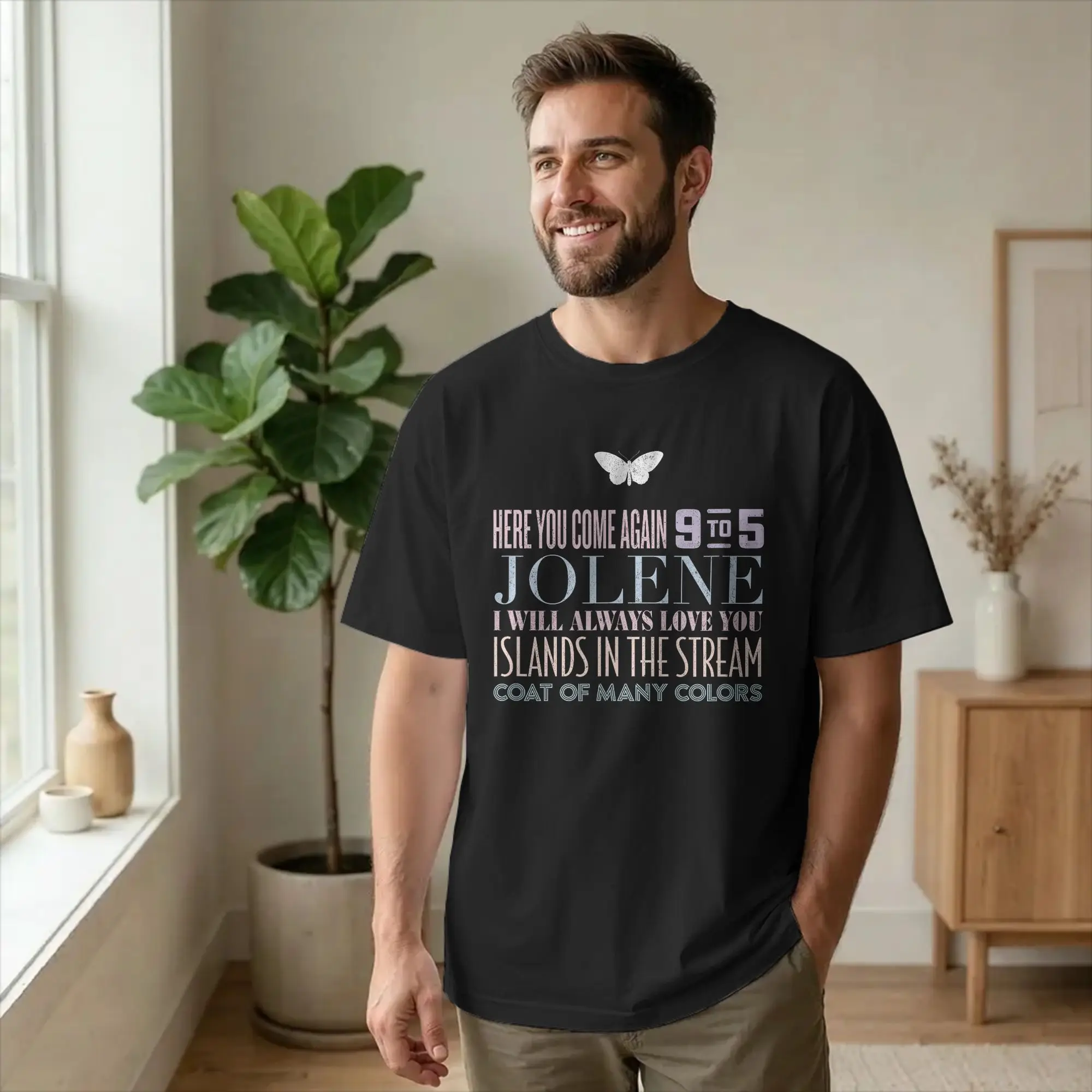 Dollys Singer Partons Greatest Hits T Shirt Men's Cotton Funny T-Shirt Round Neck Song List Tee Short Sleeve merchandise Printed
