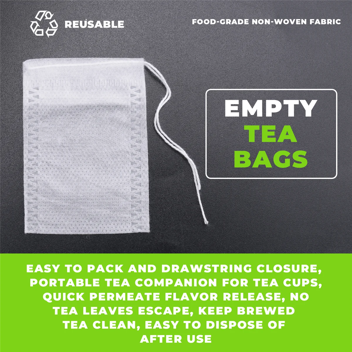 

A62K Pack Of 1000 / 5 X 7Cm Empty Scented Tea Bags with String Seal Filters for Loose Teas