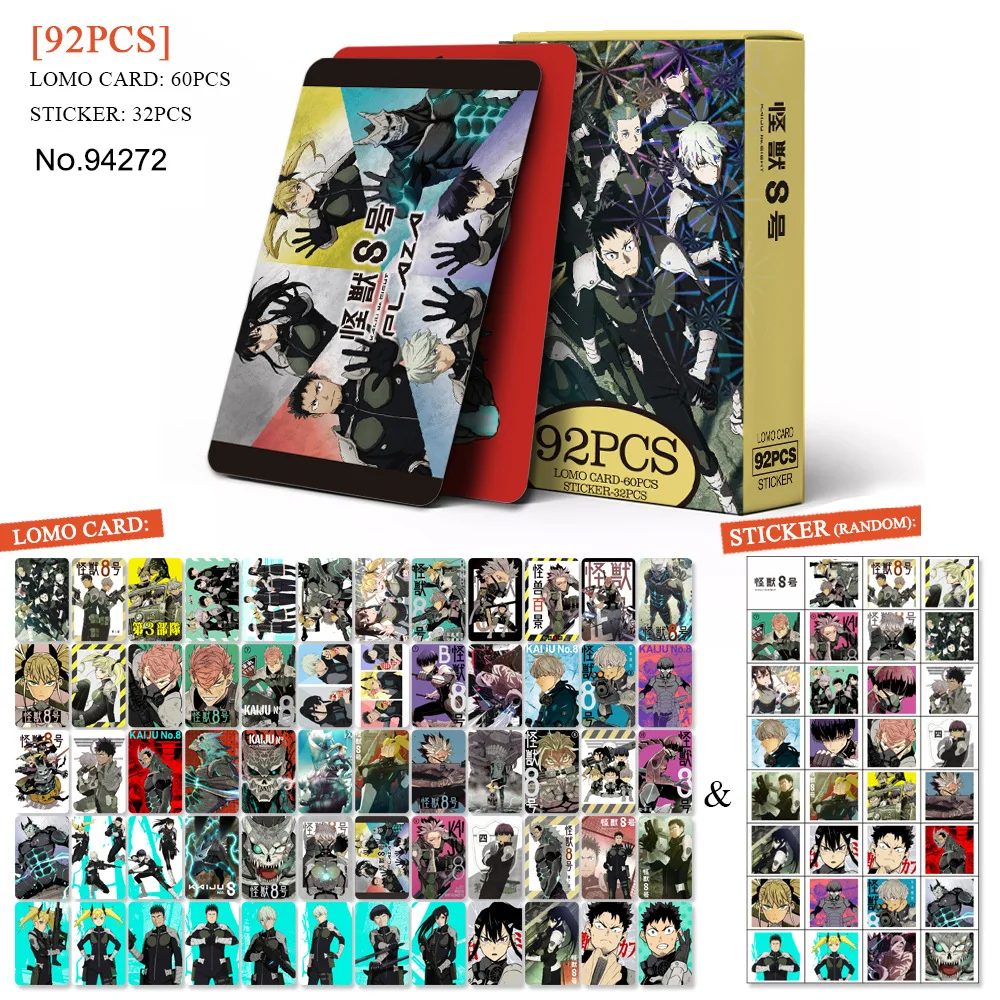 92pcs Kaiju No. 8 Anime Lomo Cards With Postcards Box Card Games For Fans Party Decorations Kids Gift