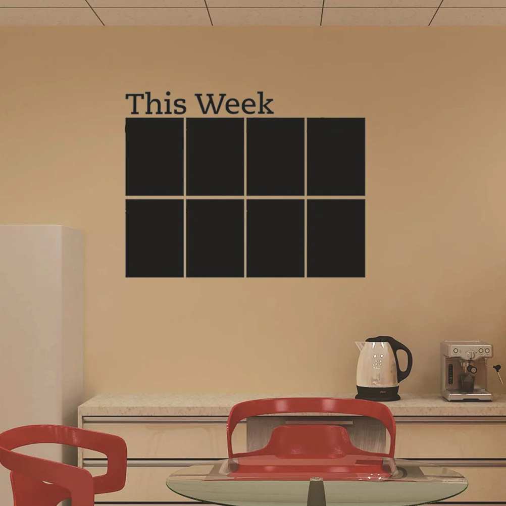 Blackboard Week Plan Calendar Removable Black Board Wall Sticker Decals Black Chalkboard Sticker Roll Reusable Writable