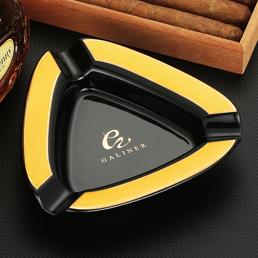 Portable Ceramic Ashtray Outdoor Car Cigar Ashtray Home Pocket 3 Cigar Holder Smoking Ash Tray Tobacco Tools