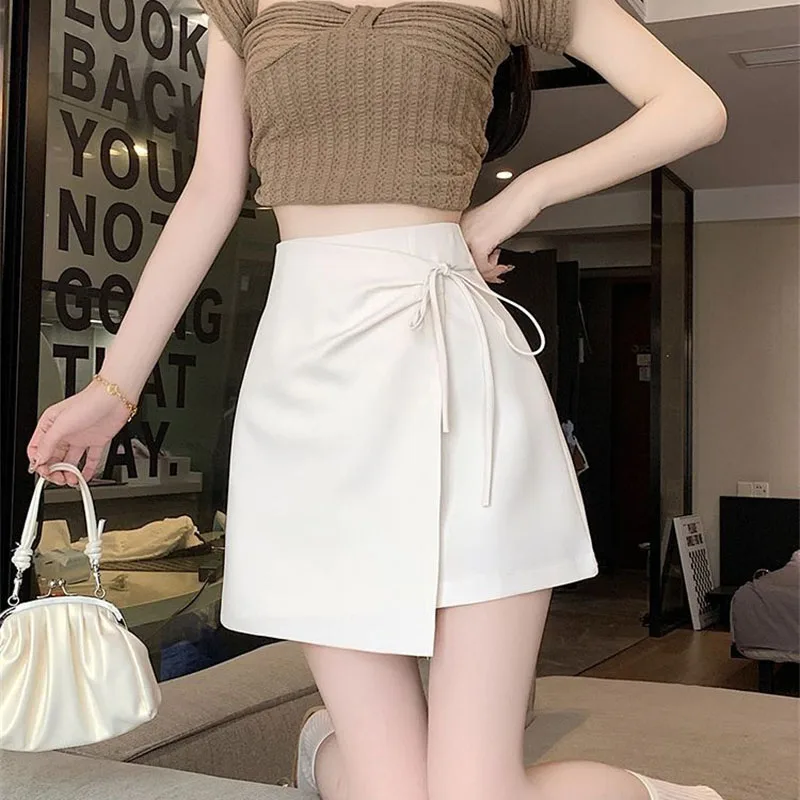 2026 New Women Skirts Elegant Pink Sweet Versatile Half Skirt Summer High Waist Slim A-line Hip Hugging Irregular Short Skirt