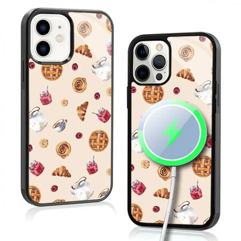 French Cafe Phone Case For IPhone 11 12 13 14 15 Plus Pro Max Mirror Acrylic Cover For Magsafe Wireless Charging