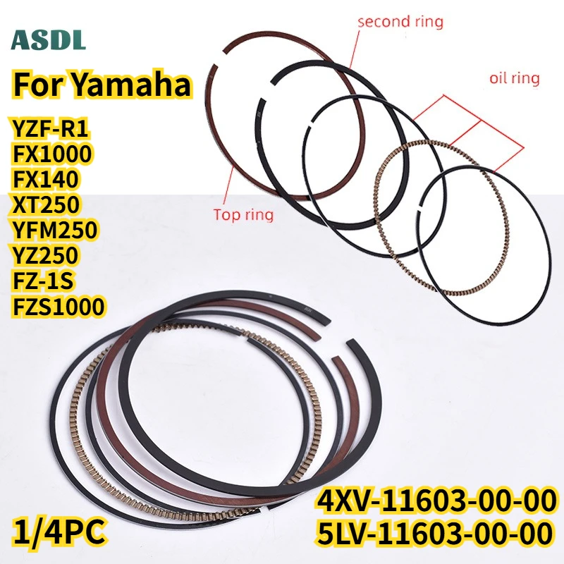 4XV-11603-00-00 74mm Moto Piston Rings for Yamaha YZF-R1 YZFR1 YZF R1 FX1000 FX140 XT250 YFM250 YZ250 FZ-1S FZS1000 RX10 RXW10