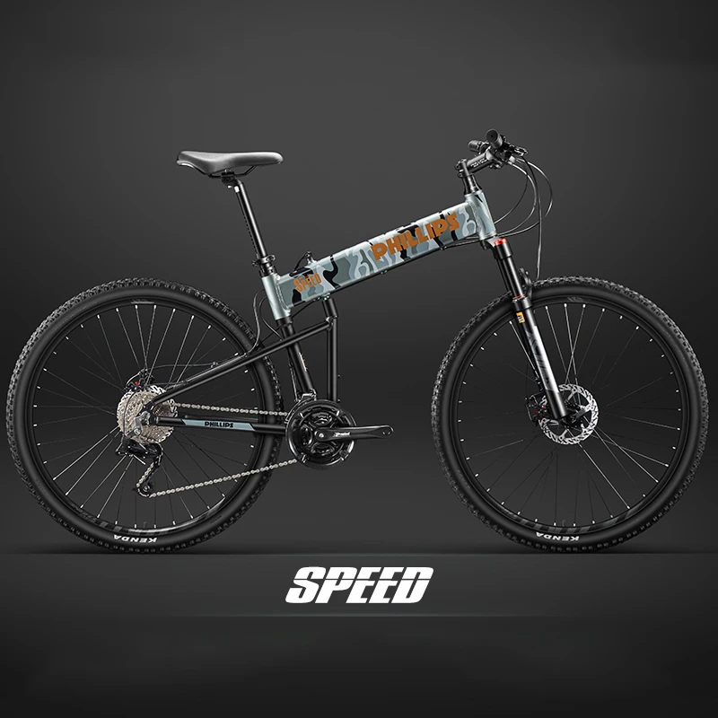 NONE 26 zoll 27,5 zoll Klapp Mountainbike Achse Falten Racing Fahrrad Faltbare Mountainbike Stoßdämpfende MTB Axial Faltrad
