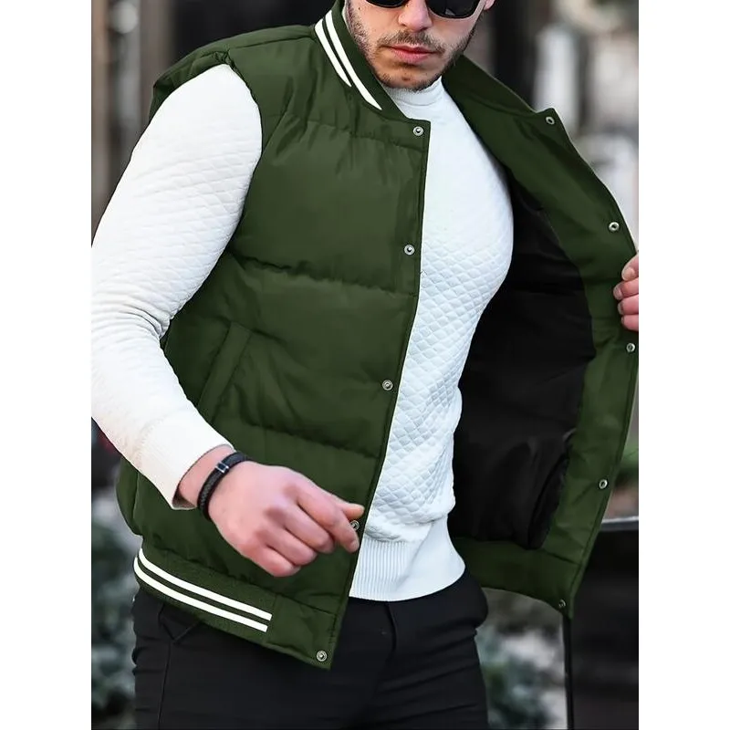

Casual Color Vest R 69259 Long Style Men's Cotton Jacket Warm Outdoor Wear for Couples Spring Season Fashion