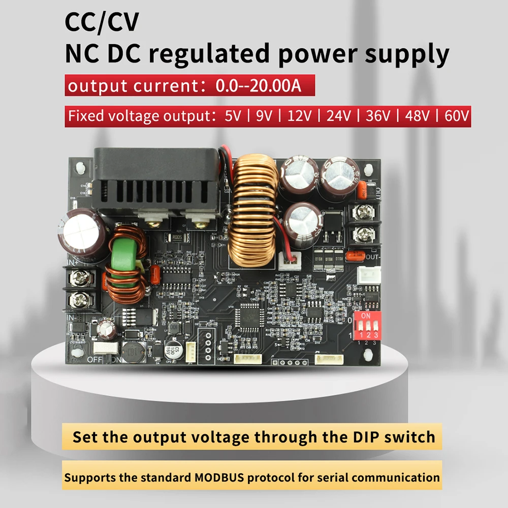 XY6020L 60V 20A 1200W Buck Converter CC CV Step-Down Module LCD Adjustable Regulated Stabilized Voltage Power Supply