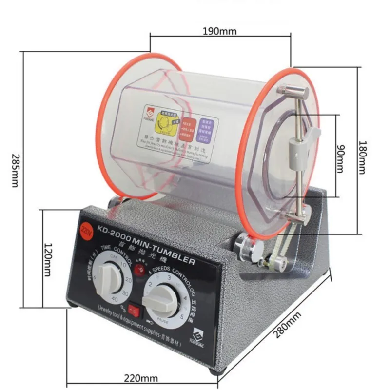 

K50 3Kg 5Kg Rotary Tumbler Surface Polisher Jewelry Drum Polishing Machine KT2000 KT6808 Tumbling Mini-Tumbler Finishing Tools