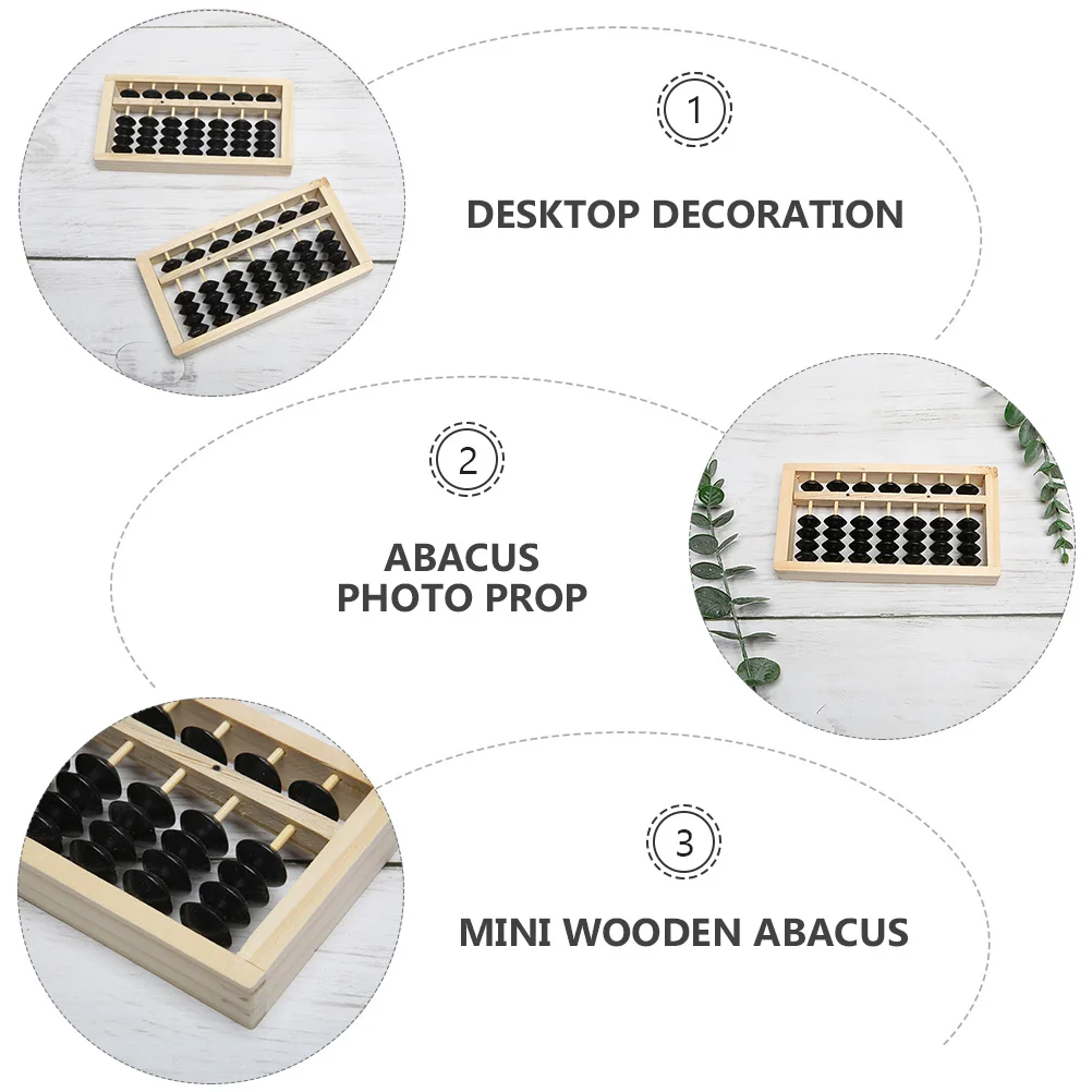 

Baby Wooden Abacus Props Chinese for Kids Small Desktop Calculating Tool Ornament Decoration