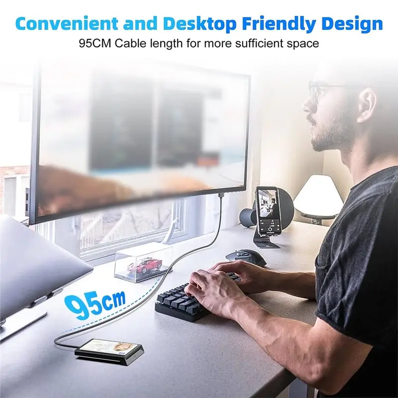 ABKN-PC-Linked Contact+ NFC 2-In-1 قارئ البطاقات الذكية/كاتب مزدوج الواجهة/قارئ PCSC وحدة البطاقة الذكية #3