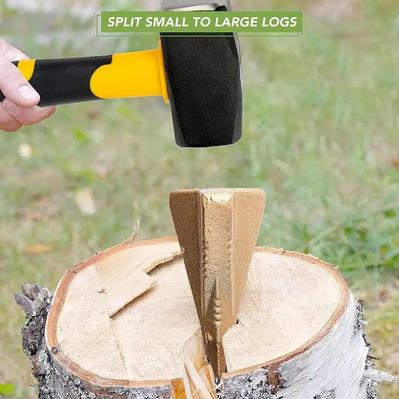 Manual Log Wedge Manual Log Splitter Diamond Wood Splitting Wedge 4-Direction Log Splitter Less Effort Manual Log Splitting For