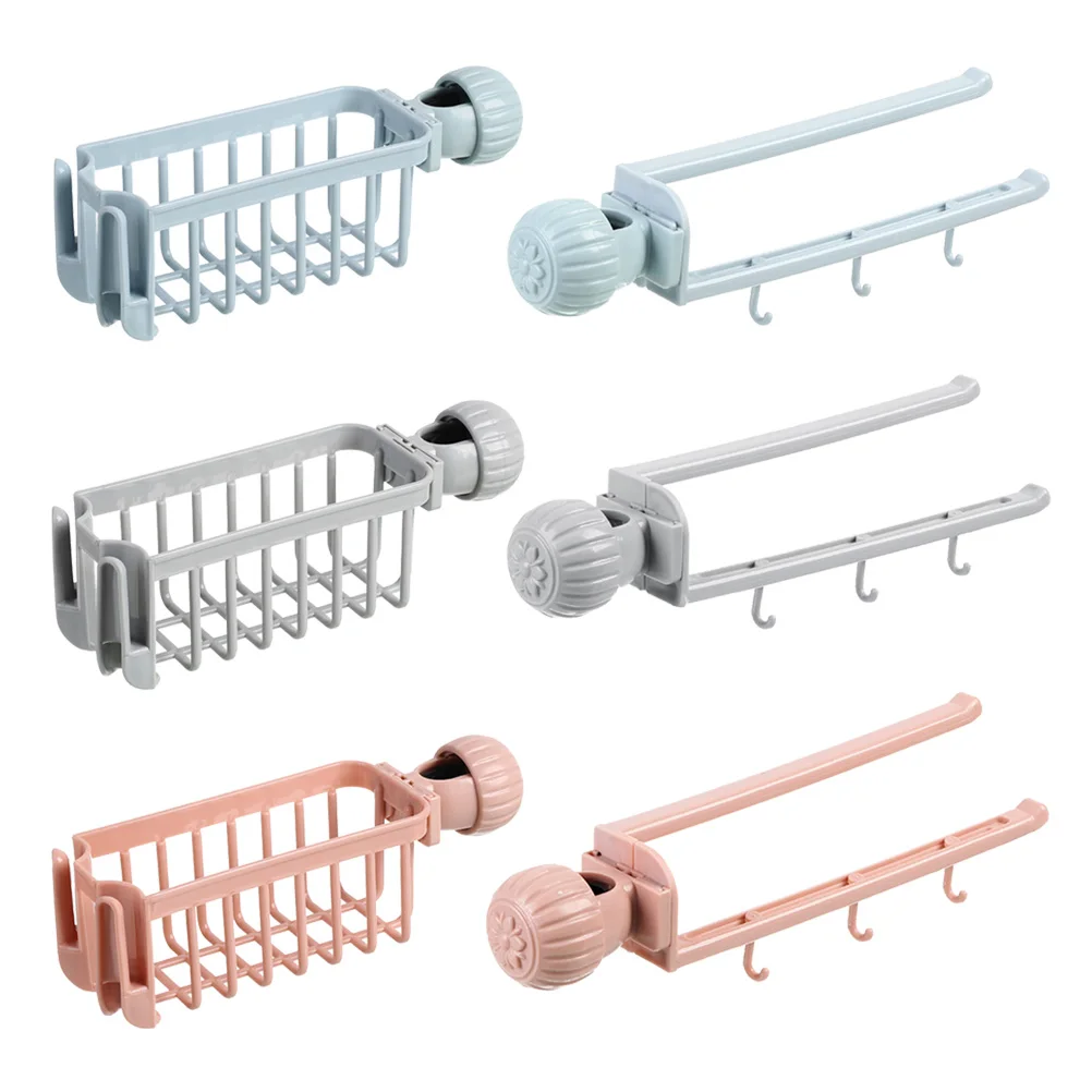 

2pcs Faucet Storage Rack Kitchen Sink Sponge Organizer Dishcloth Holder Towel Bar Drying Stand Clamp Design Easy Install No