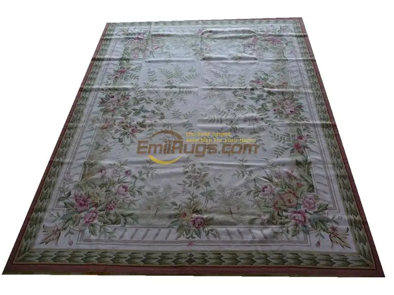 Beautiful Amazing Hand Crafted Gorgeous Floral Needlepoint Hand-stitched Wool Needle Point Carpet Knitted