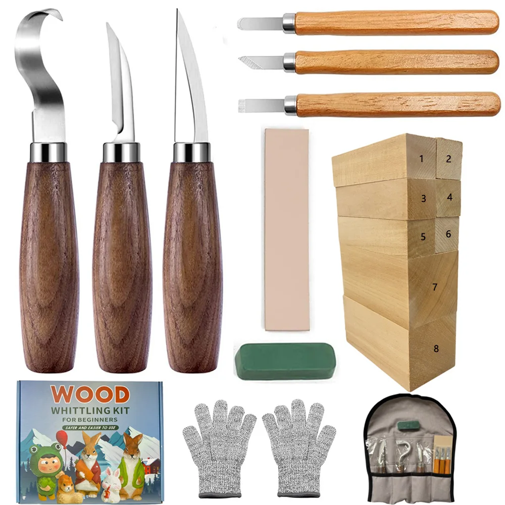 Imagen 4: Juego de cuchillos para tallar, caja de regalo, juego de cuchillos para tallar madera de 21 piezas para dar forma al madera, artista, Craftman, herramientas de carpintería, cuchillo
