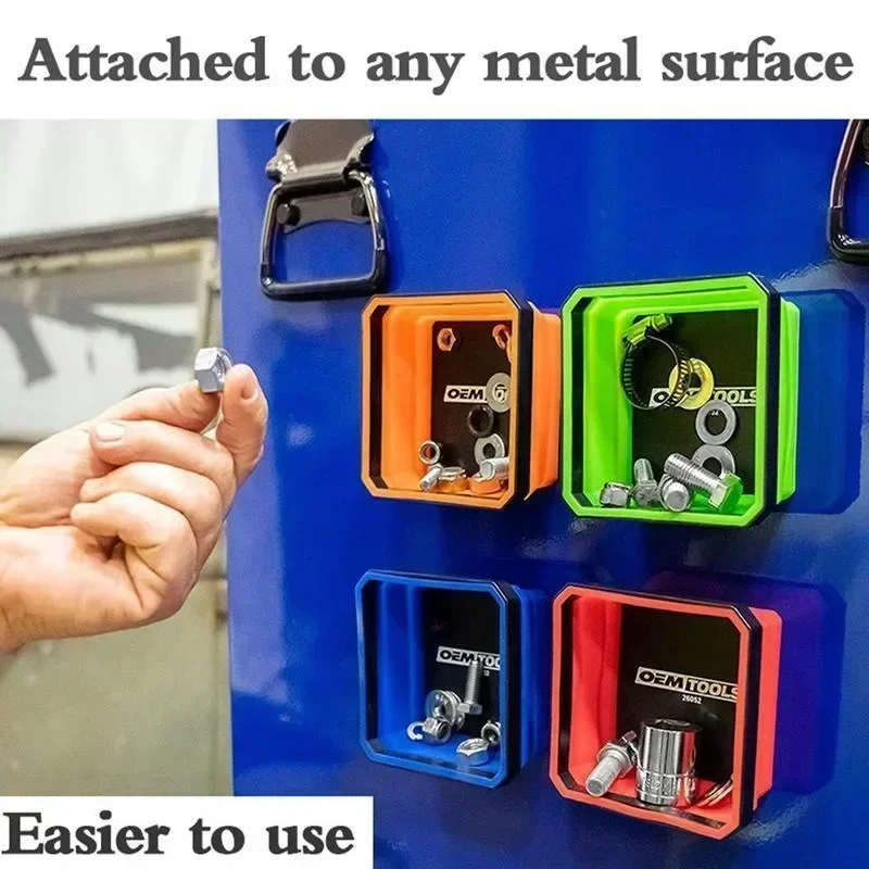 1Pc Color Square Foldable Magnetic Silicone Parts Tray Strong Magnetic Hardware Tool Storage Organizer Parts Holder