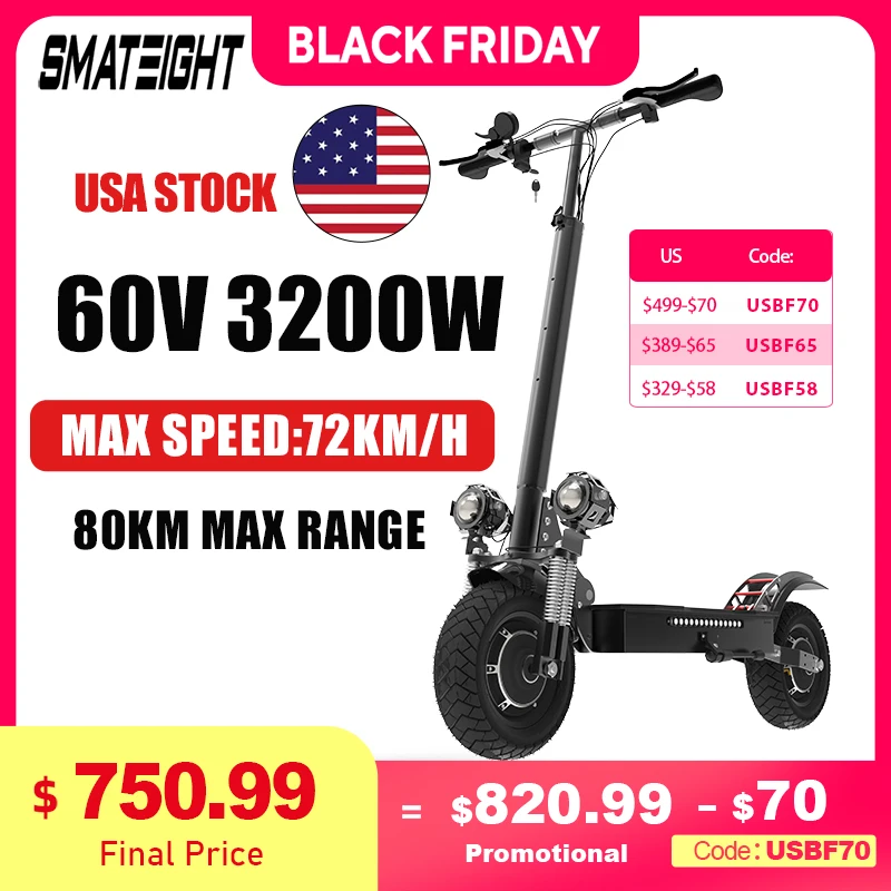 

X700 Electric Scooter for Adults 45MPH 3200W Dual Motors Escooter 50 Miles 1200WH Battery Foldable Electric Scooters All-Terrain