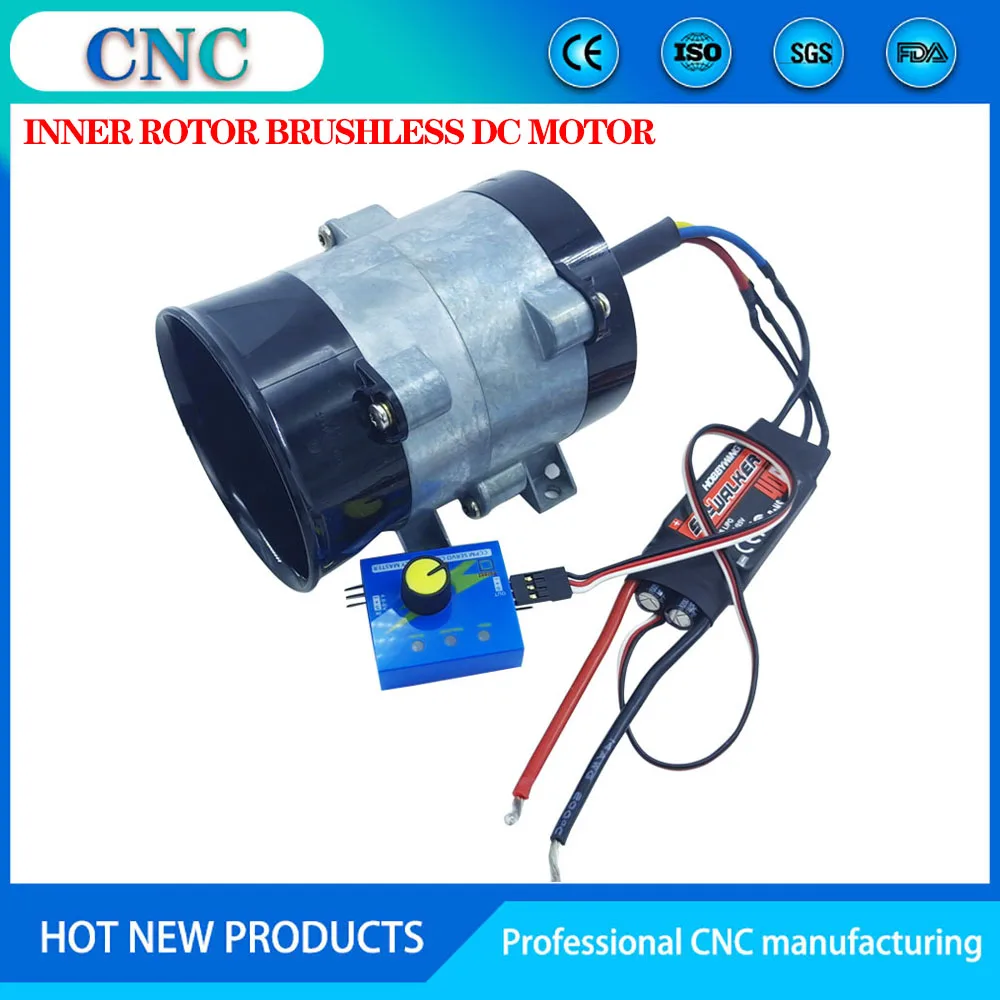 Metal ducted fan Inner rotor DC brushless motor 380W 7.4V-16.8V High-speed Turbofan Draught fan Wind-driven hovercraft Modified