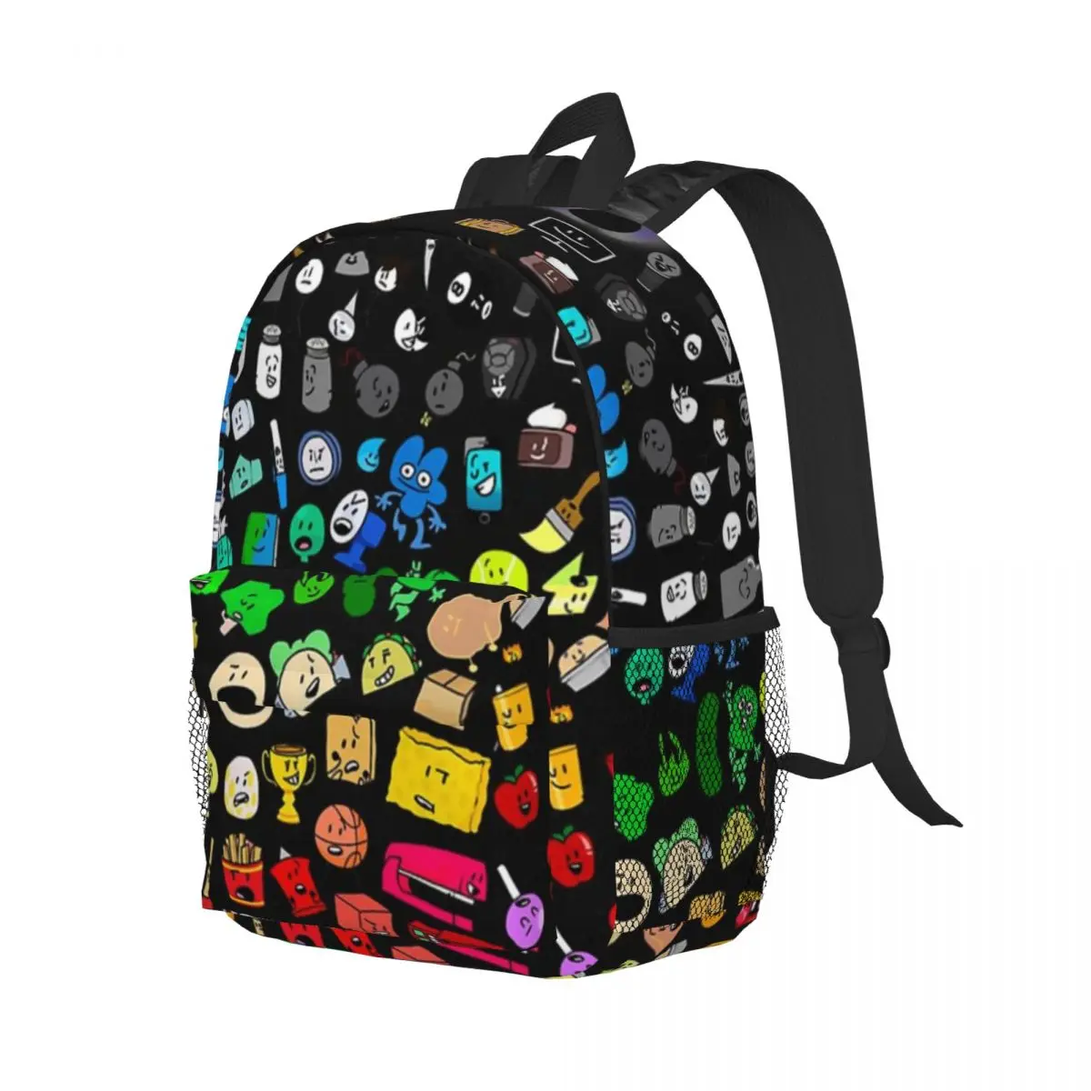 Classic BFDI Inanimate Insanity Printed Lightweight Casual Schoolbag For School, Outdoor, Shopping, Office 15inch