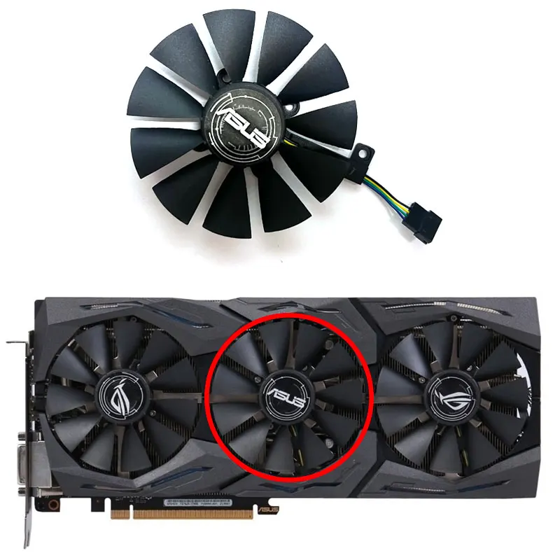 Reemplazo de tarjeta gráfica para ASUS GeForce GTX1070 1070ti 1080 1080ti ROG STRIX, repuesto wind PLD09210S12M/PLD09210S12HH, 87MM, nuevo