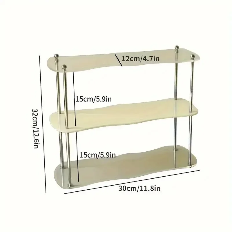 Chic Acrylic Desktop Storage Rack Space-Saving Shelf for Water Bottles, Perfume & Beauty Essentials with Removable Easy Assembly