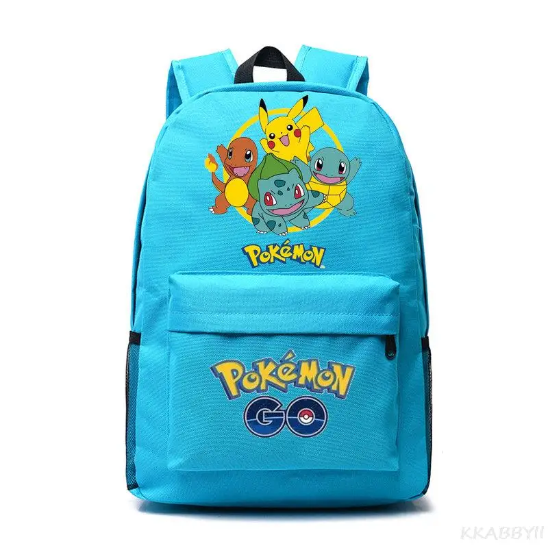 Pokemon Go Backpack Cartoon Canvas Schoolbag Fashion Travelling Pikachu Bag Laptop Gifts for Friends