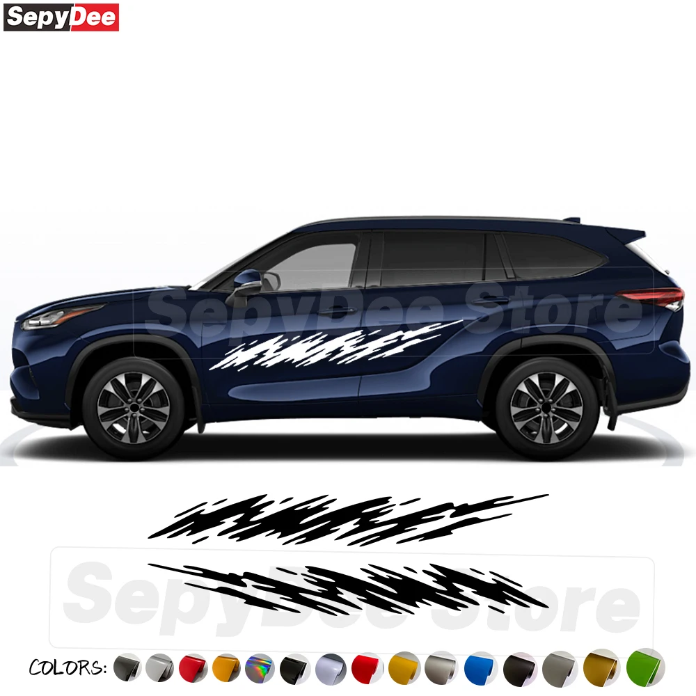 

2Pcs Totem Graphics Car Door Side Stickers for Toyota Highlander Auto Body Decor DIY Vinyl Film Decals Car Tuning Accessories