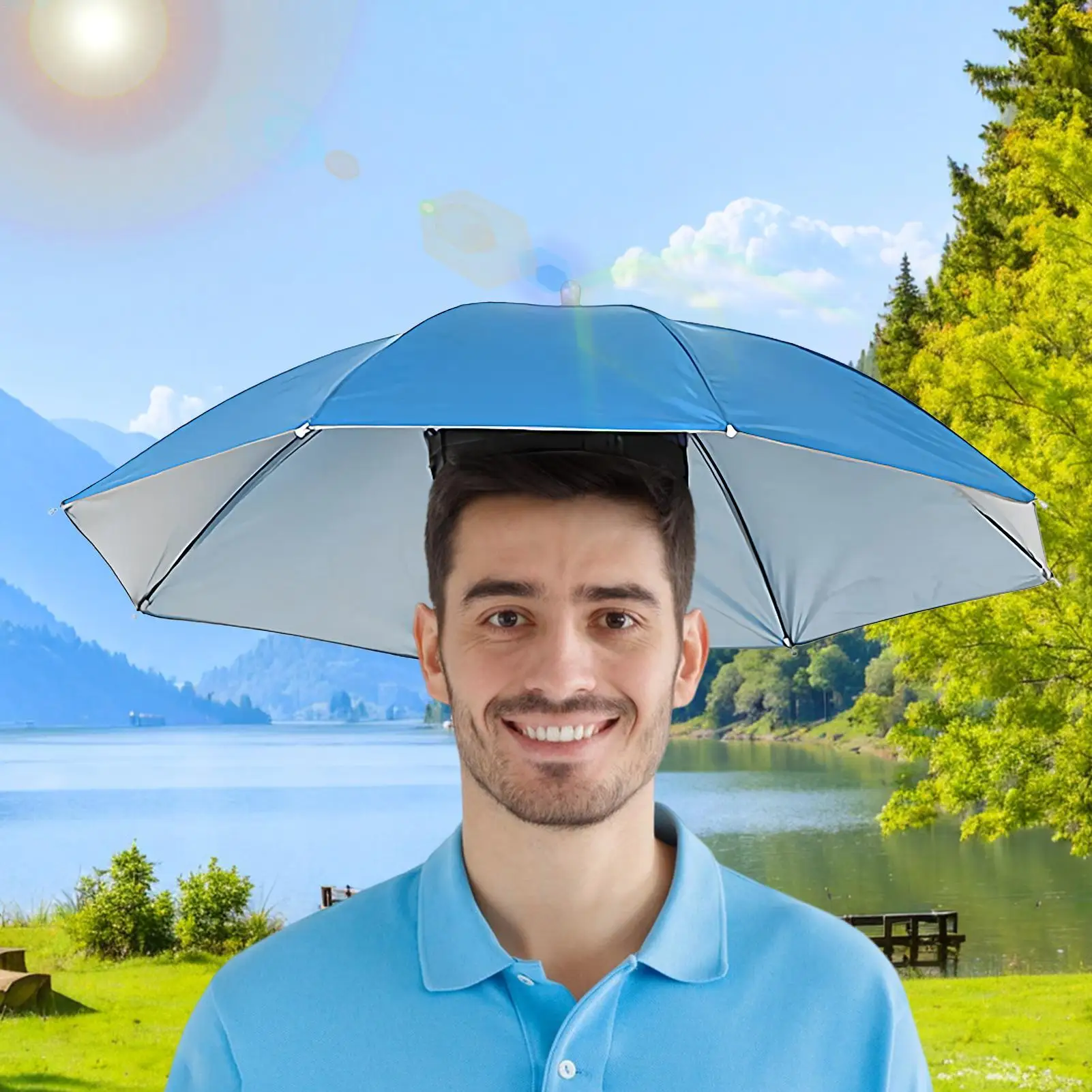 

Head Wearing Umbrella For Men And Women Outdoor Folding Sunny Umbrella Outdoor Sunshade Windproof Umbrella Folding Hat Umbrella